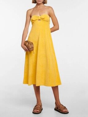 Zimmermann Yellow Jeannie Terry Midi Dress Small